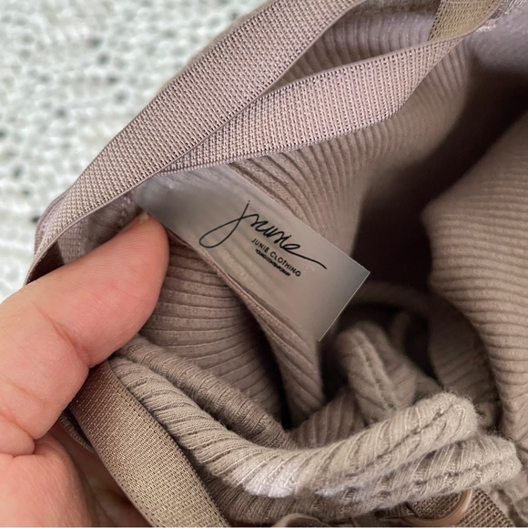 Junie Clothing Ribbed Halter Racerback Cutout Mini Dress Brown (Medium) - Picture 3 of 8